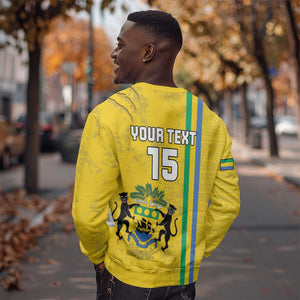 Custom Gabon Football Sweatshirt Go Champions - Yellow Ver