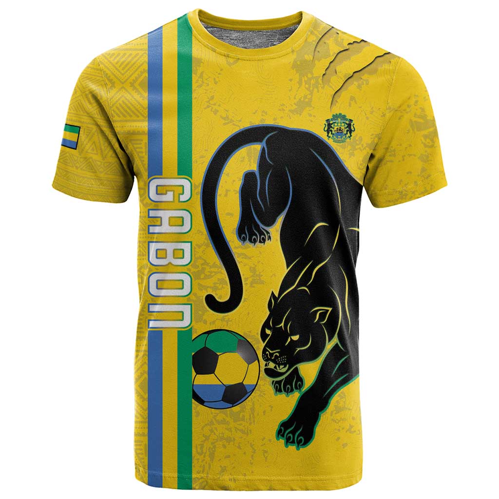 Custom Gabon Football T shirt Go Champions - Yellow Ver