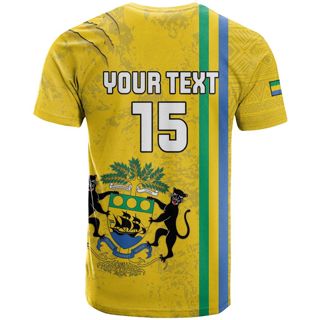 Custom Gabon Football T shirt Go Champions - Yellow Ver