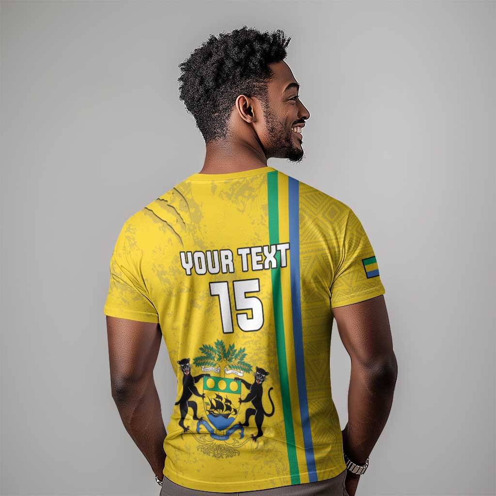Custom Gabon Football T shirt Go Champions - Yellow Ver