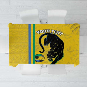 Custom Gabon Football Tablecloth Go Champions - Yellow Ver