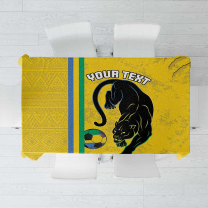 Custom Gabon Football Tablecloth Go Champions - Yellow Ver