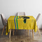 Custom Gabon Football Tablecloth Go Champions - Yellow Ver