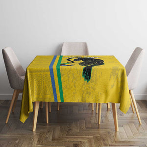Custom Gabon Football Tablecloth Go Champions - Yellow Ver