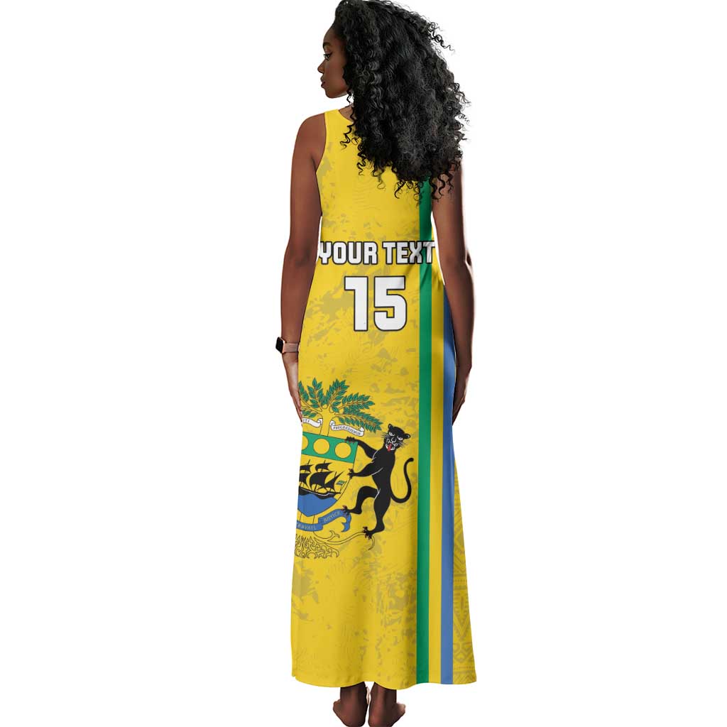 Custom Gabon Football Tank Maxi Dress Go Champions - Yellow Ver