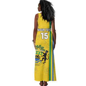 Custom Gabon Football Tank Maxi Dress Go Champions - Yellow Ver