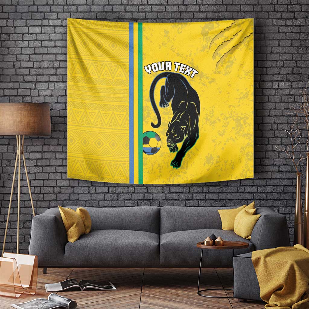 Custom Gabon Football Tapestry Go Champions - Yellow Ver