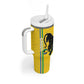 Custom Gabon Football Tumbler With Handle Go Champions - Yellow Ver