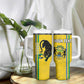 Custom Gabon Football Tumbler With Handle Go Champions - Yellow Ver