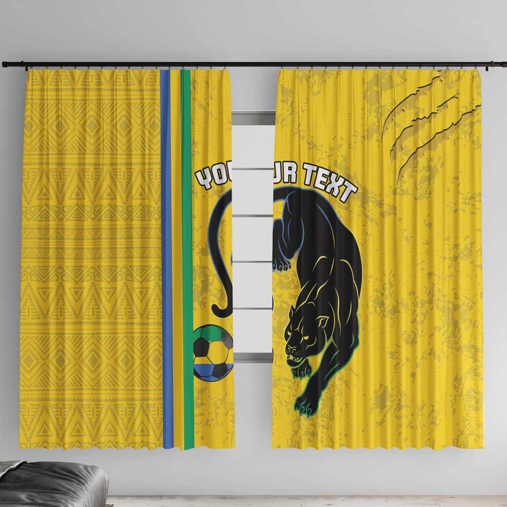 Custom Gabon Football Window Curtain Go Champions - Yellow Ver