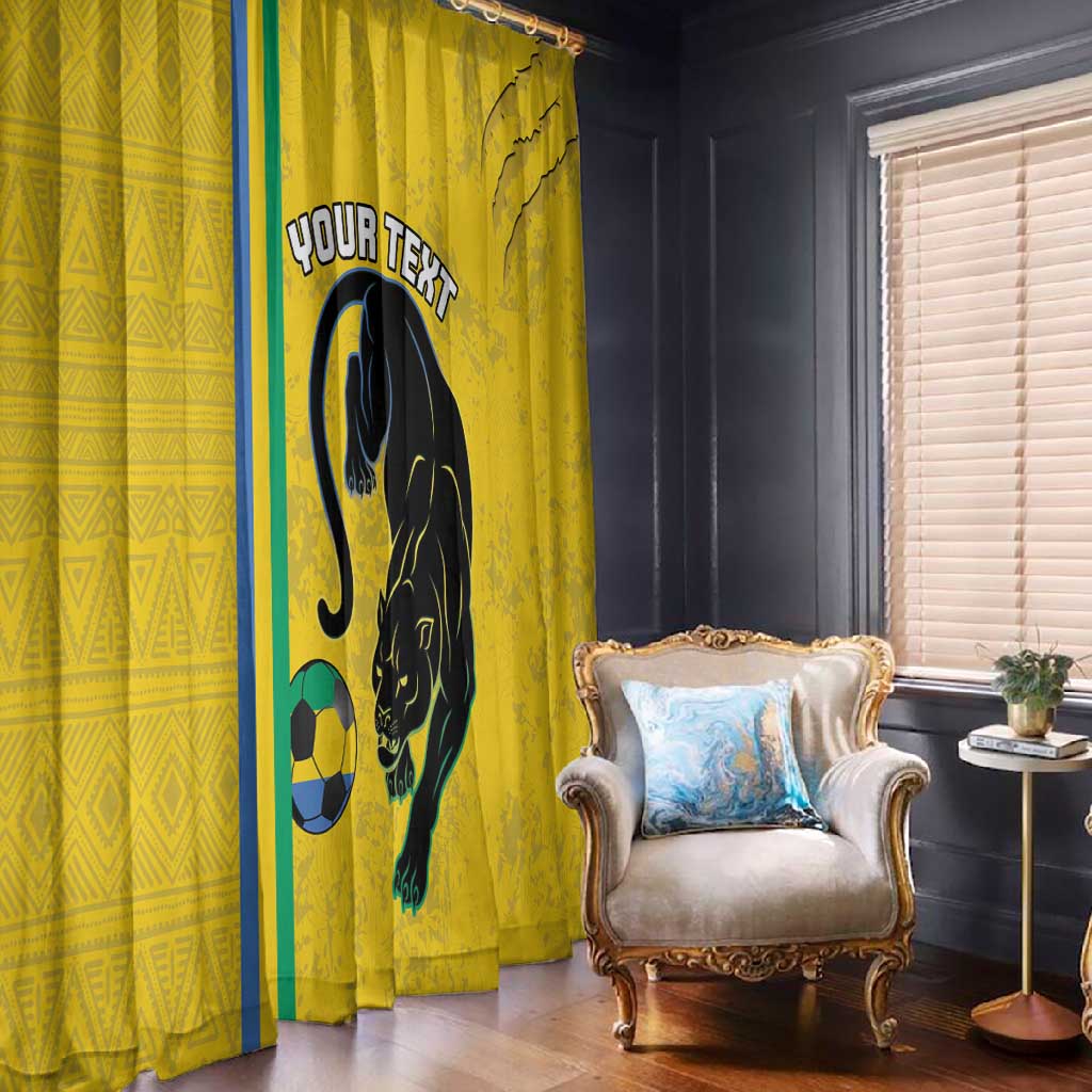 Custom Gabon Football Window Curtain Go Champions - Yellow Ver