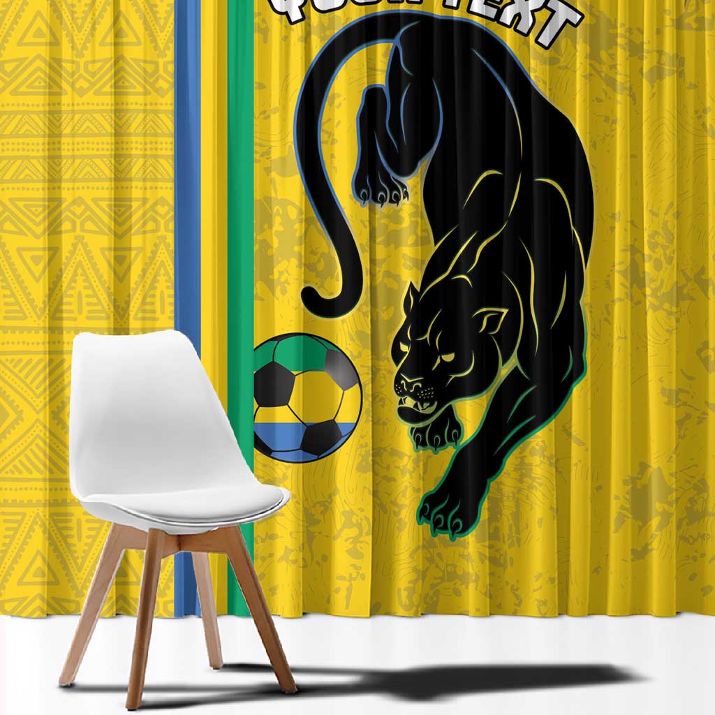 Custom Gabon Football Window Curtain Go Champions - Yellow Ver