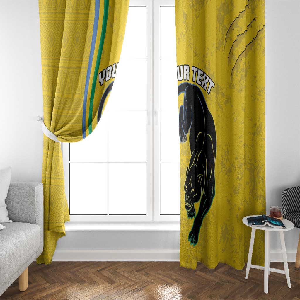 Custom Gabon Football Window Curtain Go Champions - Yellow Ver