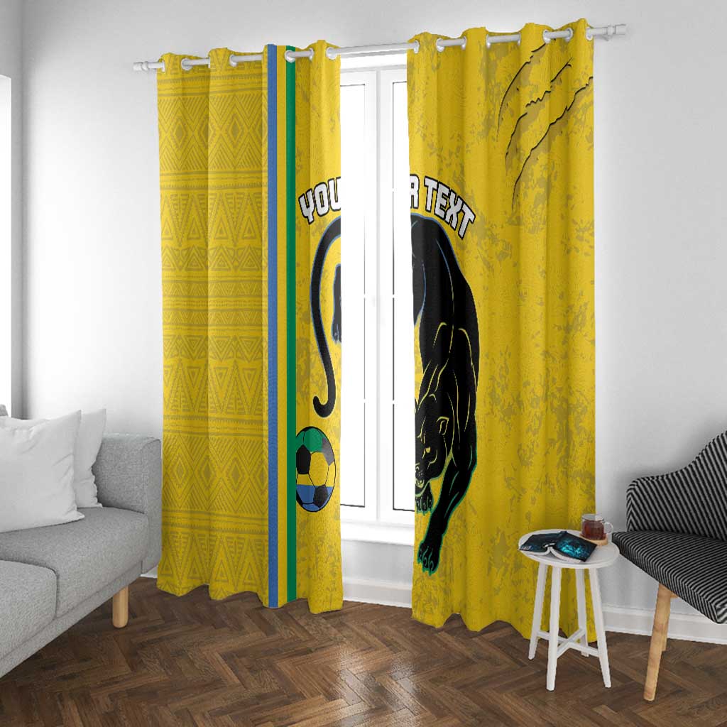 Custom Gabon Football Window Curtain Go Champions - Yellow Ver