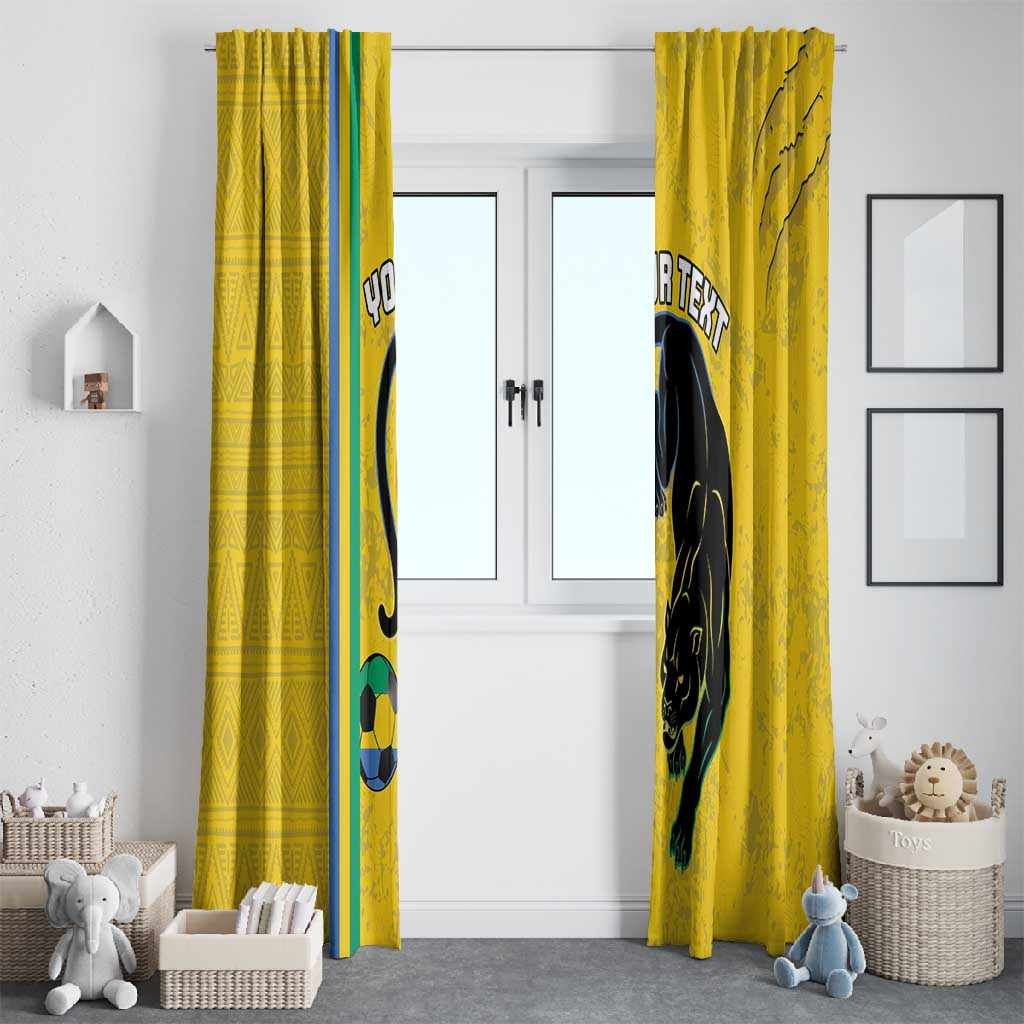 Custom Gabon Football Window Curtain Go Champions - Yellow Ver