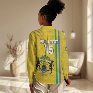 Custom Gabon Football Women Casual Shirt Go Champions - Yellow Ver