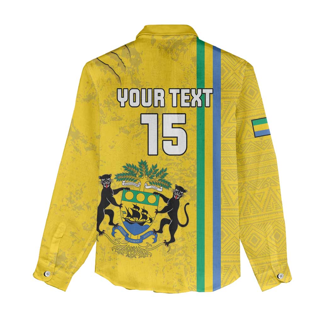 Custom Gabon Football Women Casual Shirt Go Champions - Yellow Ver