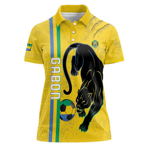 Custom Gabon Football Women Polo Shirt Go Champions - Yellow Ver