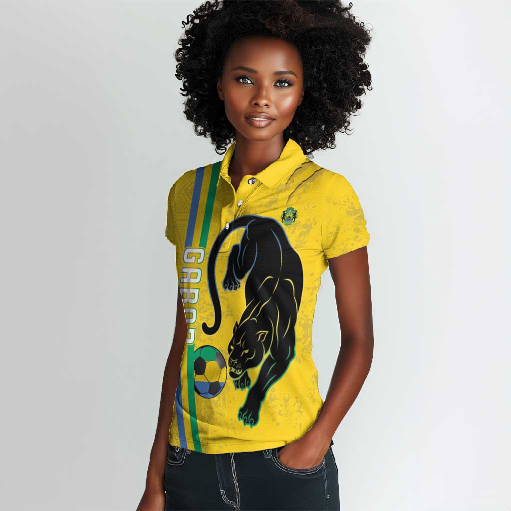 Custom Gabon Football Women Polo Shirt Go Champions - Yellow Ver