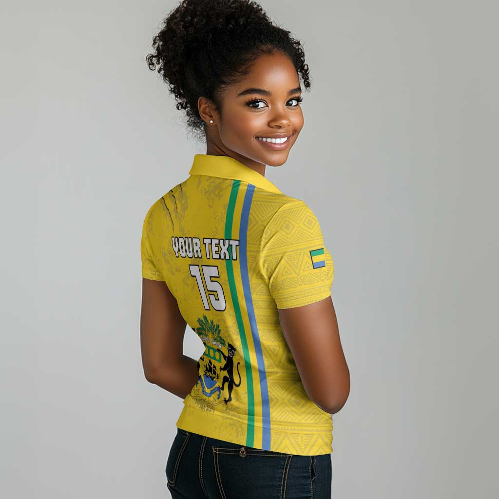Custom Gabon Football Women Polo Shirt Go Champions - Yellow Ver