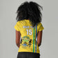 Custom Gabon Football Women V-Neck T-Shirt Go Champions - Yellow Ver