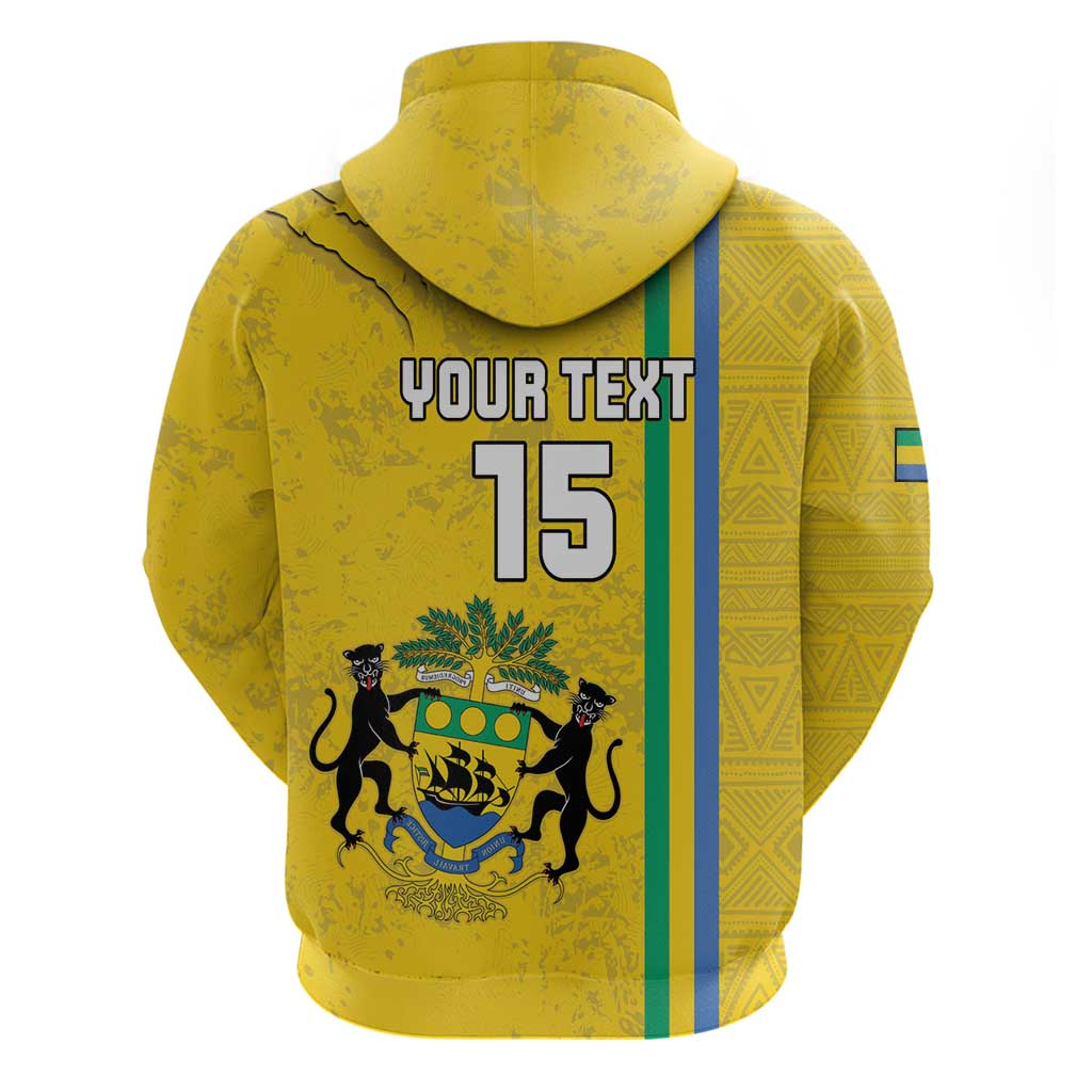 Custom Gabon Football Zip Hoodie Go Champions - Yellow Ver