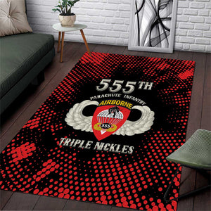 555th Parachute Infantry Area Rug Triple Nickles Airborne Veteran Tribute
