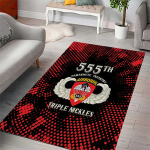 555th Parachute Infantry Area Rug Triple Nickles Airborne Veteran Tribute