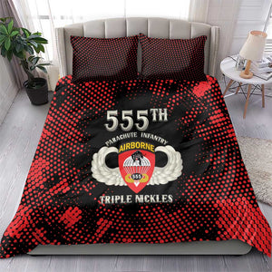 555th Parachute Infantry Bedding Set Triple Nickles Airborne Veteran Tribute