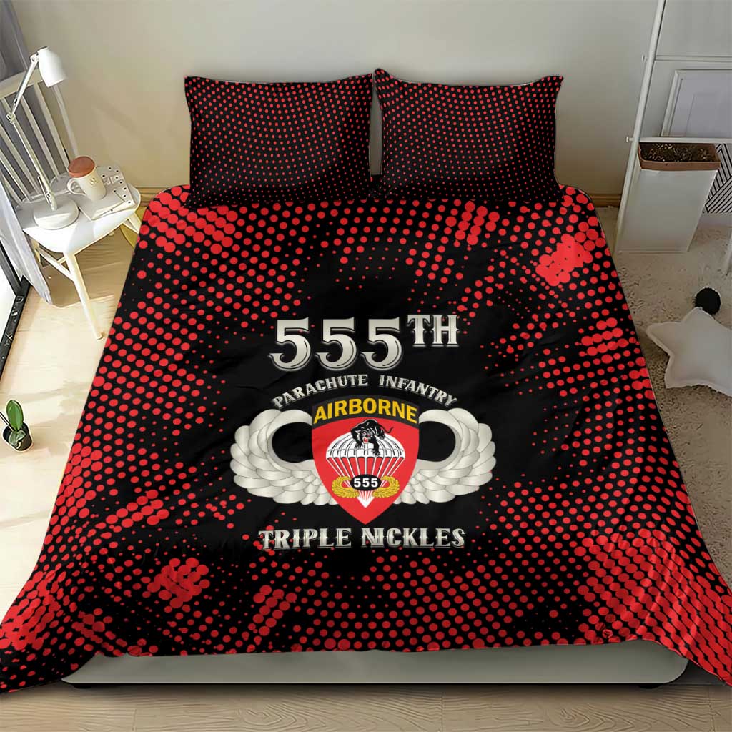 555th Parachute Infantry Bedding Set Triple Nickles Airborne Veteran Tribute