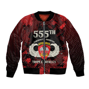 Personalized 555th Parachute Infantry Bomber Jacket Triple Nickles Airborne Veteran Tribute