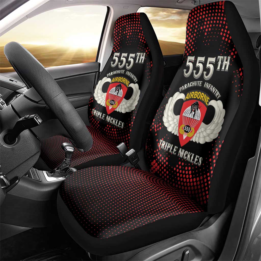 555th Parachute Infantry Car Seat Cover Triple Nickles Airborne Veteran Tribute