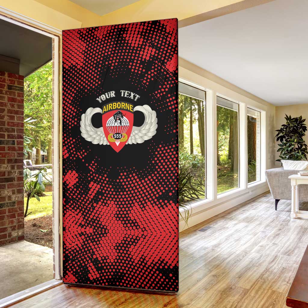 Personalized 555th Parachute Infantry Door Cover Triple Nickles Airborne Veteran Tribute