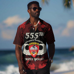 Personalized 555th Parachute Infantry Hawaiian Shirt Triple Nickles Airborne Veteran Tribute