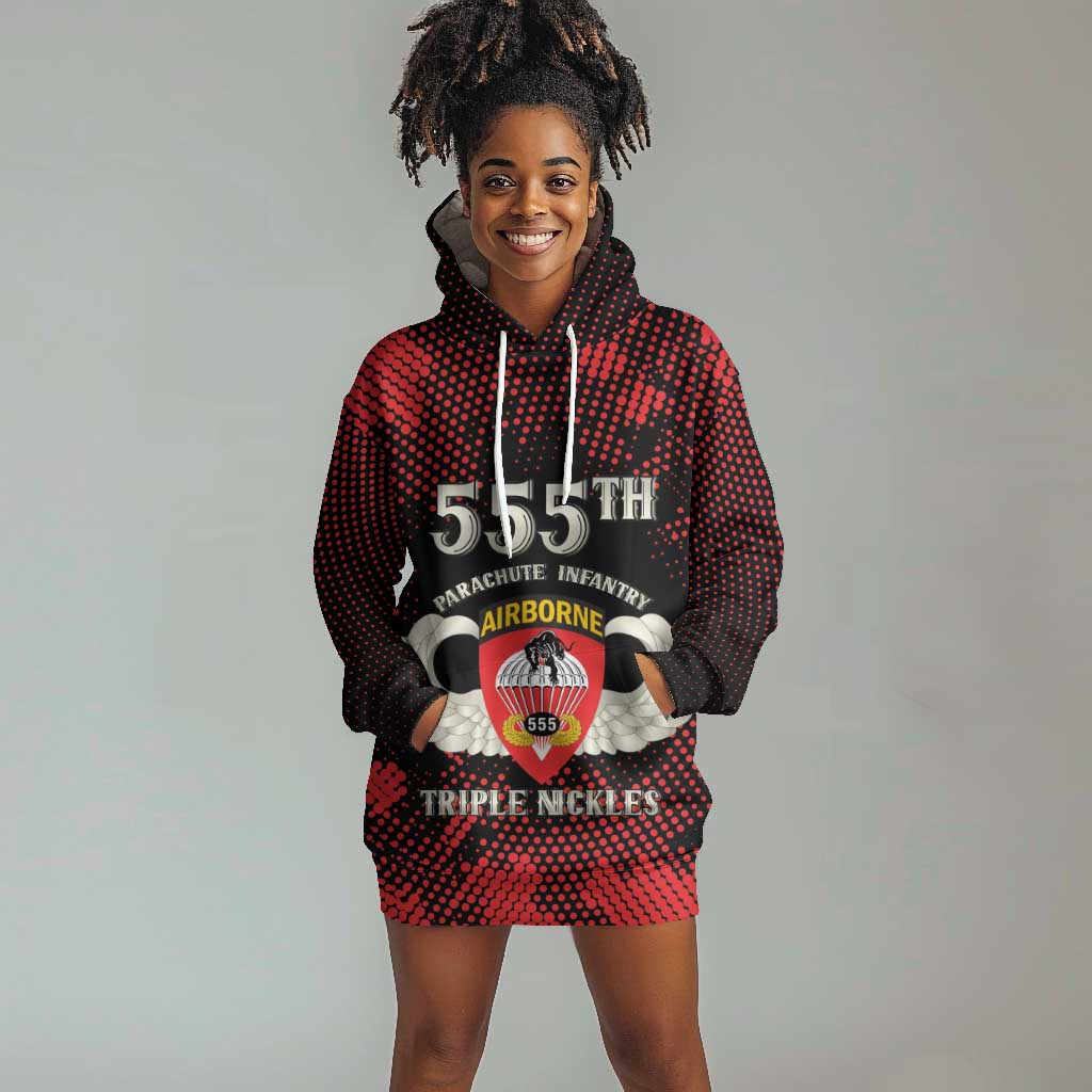 Personalized 555th Parachute Infantry Hoodie Dress Triple Nickles Airborne Veteran Tribute