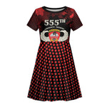 Personalized 555th Parachute Infantry Kid Short Sleeve Dress Triple Nickles Airborne Veteran Tribute