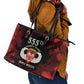 555th Parachute Infantry Leather Tote Bag Triple Nickles Airborne Veteran Tribute