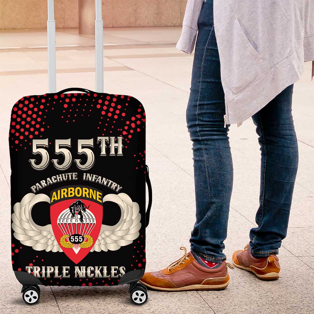 555th Parachute Infantry Luggage Cover Triple Nickles Airborne Veteran Tribute