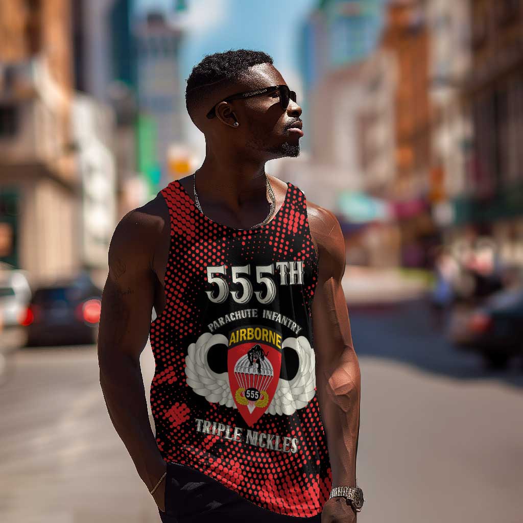 Personalized 555th Parachute Infantry Men Tank Top Triple Nickles Airborne Veteran Tribute