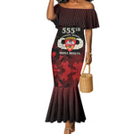 Personalized 555th Parachute Infantry Mermaid Dress Triple Nickles Airborne Veteran Tribute