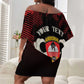 Personalized 555th Parachute Infantry Off Shoulder Short Dress Triple Nickles Airborne Veteran Tribute