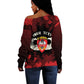 Personalized 555th Parachute Infantry Off Shoulder Sweater Triple Nickles Airborne Veteran Tribute