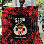 555th Parachute Infantry Quilt Triple Nickles Airborne Veteran Tribute