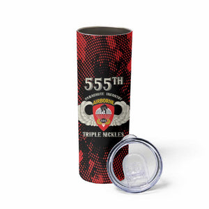 Personalized 555th Parachute Infantry Skinny Tumbler Triple Nickles Airborne Veteran Tribute