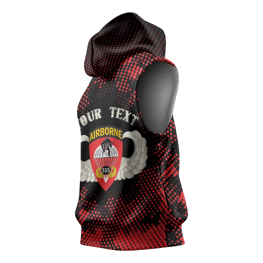 Personalized 555th Parachute Infantry Sleeveless Hoodie Triple Nickles Airborne Veteran Tribute