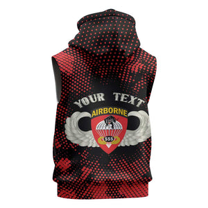 Personalized 555th Parachute Infantry Sleeveless Zip Hoodie Triple Nickles Airborne Veteran Tribute