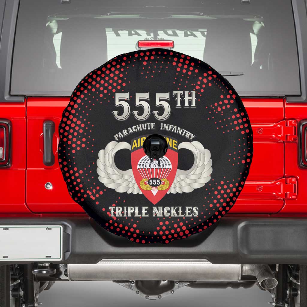 555th Parachute Infantry Spare Tire Cover Triple Nickles Airborne Veteran Tribute