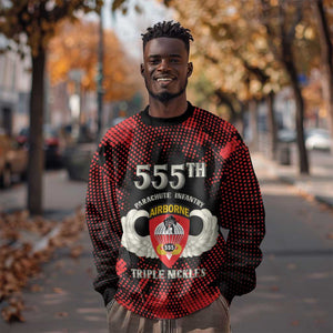 Personalized 555th Parachute Infantry Sweatshirt Triple Nickles Airborne Veteran Tribute