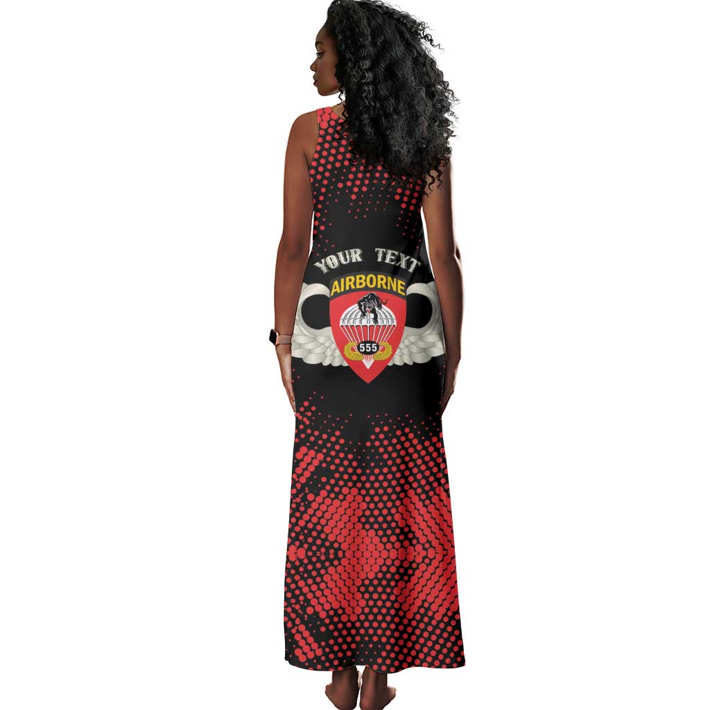 Personalized 555th Parachute Infantry Tank Maxi Dress Triple Nickles Airborne Veteran Tribute