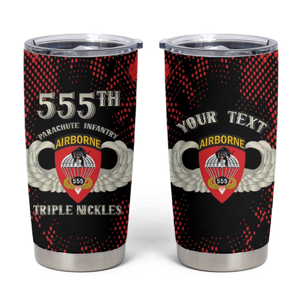 Personalized 555th Parachute Infantry Tumbler Cup Triple Nickles Airborne Veteran Tribute